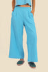 Embroidered wide leg pants in cotton with pockets